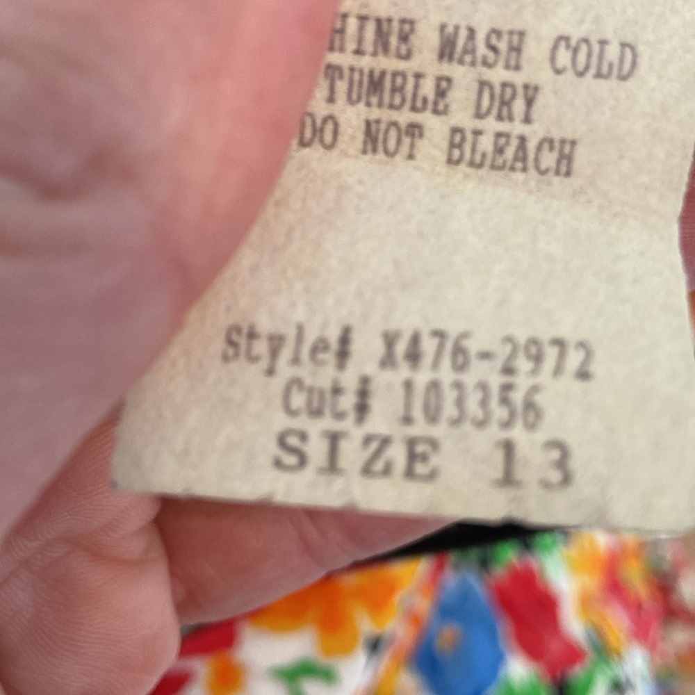 Vintage Paris Sport Club Skater Dress Mini Floral Belted Size 10 A-Line Black - Picture 13 of 15